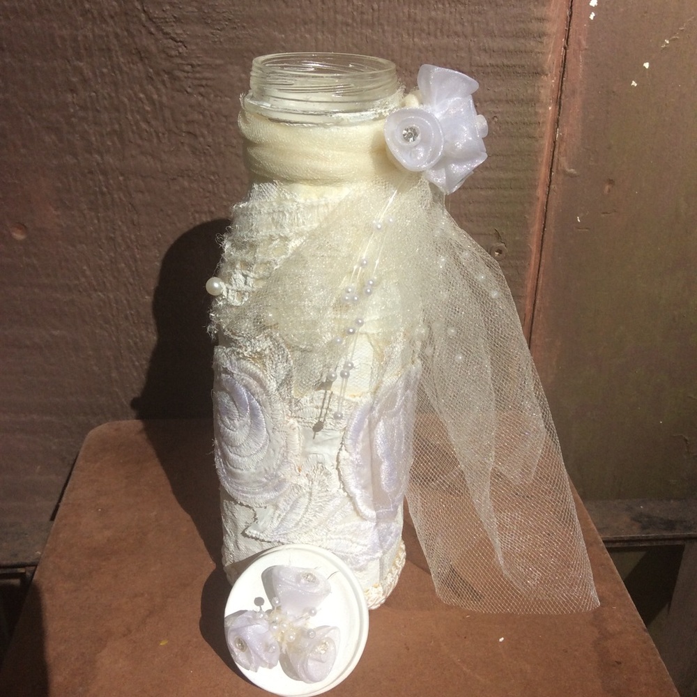Handcrafted altered bottle - Picture 2 of 3